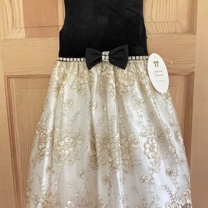 American Princess Black and Gold Floral Dress